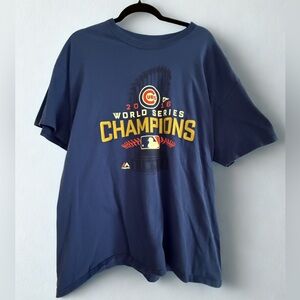 Chicago Cubs 2016 World Series Champions Tee Size XL Majestic Blue Shirt